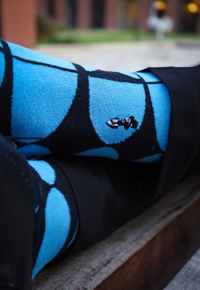 Buy Blue and Black Modernism Crew Socks Online