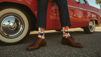 Mid-calf Crew Socks - Colorful Mid-century Design