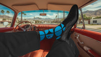 Mid-calf Crew Socks - Blue & Black Modernism