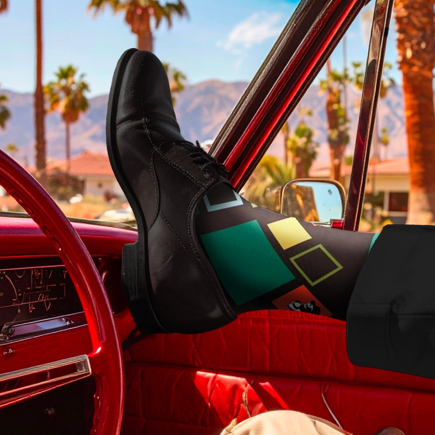 Shop Bamboo Mid Calf Dress Socks Green Black Shop Bamboo Mid Calf Dress Socks Green Black