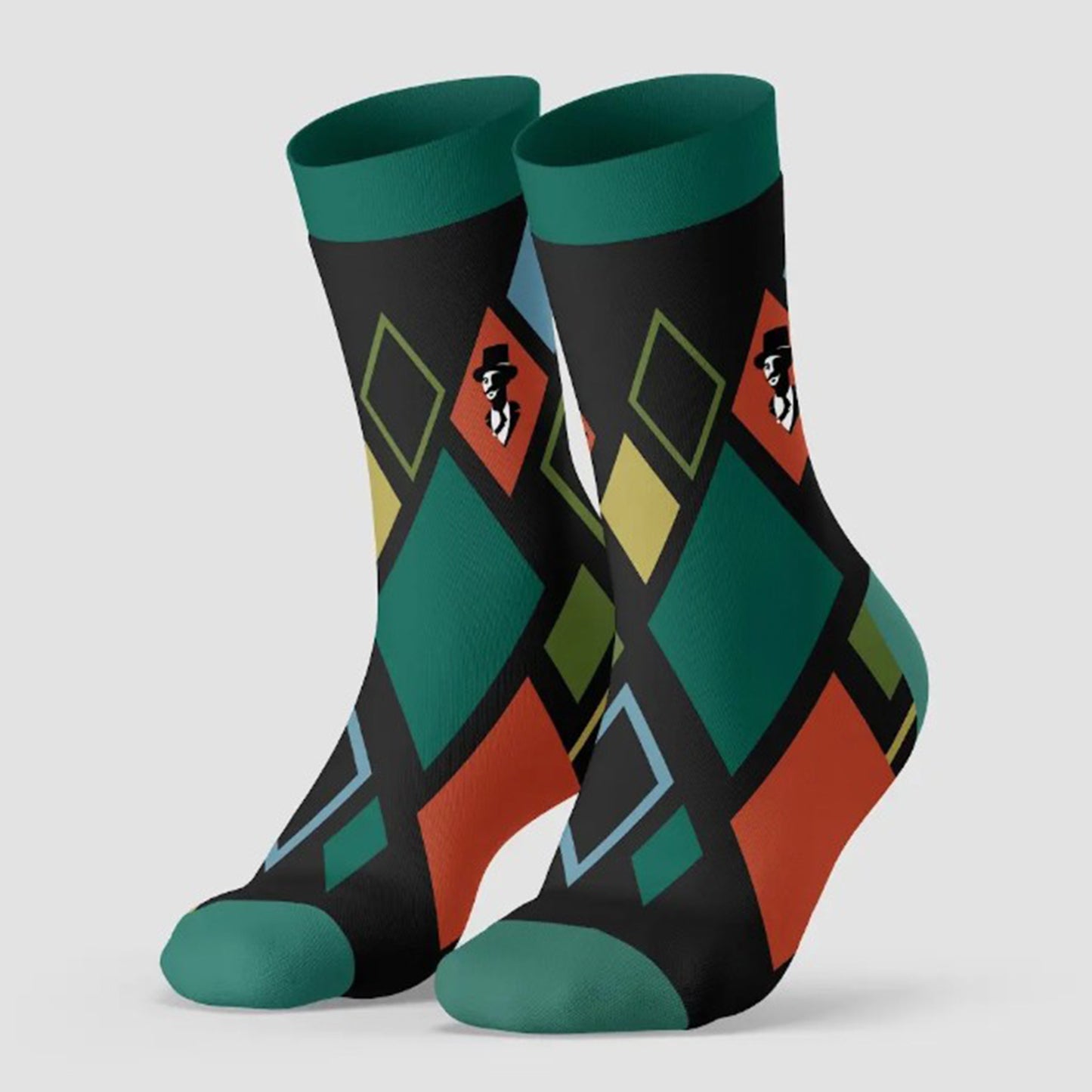 Shop Bamboo Mid Calf Dress Socks Green Black Shop Bamboo Mid Calf Dress Socks Green Black